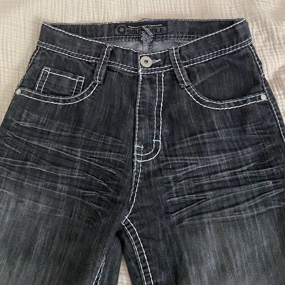 Vintage South Pole Mens Black Baggy Denim Shorts - Picture 2 of 5